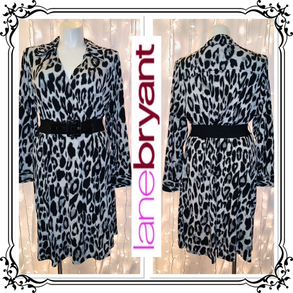 LANE BRYANT ⭐️ Long Sleeve Animal Print Dress